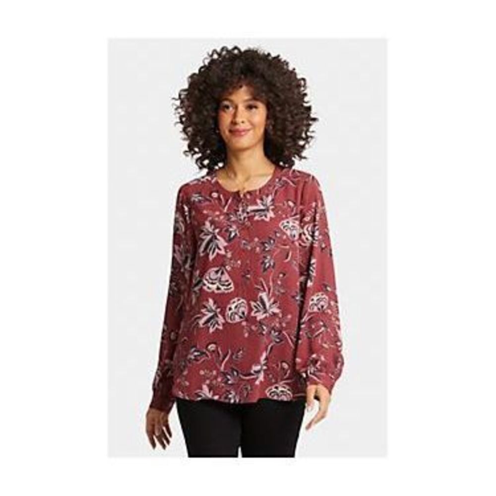 NYDJ Simone floral long-sleeve blouse QVC new with tags